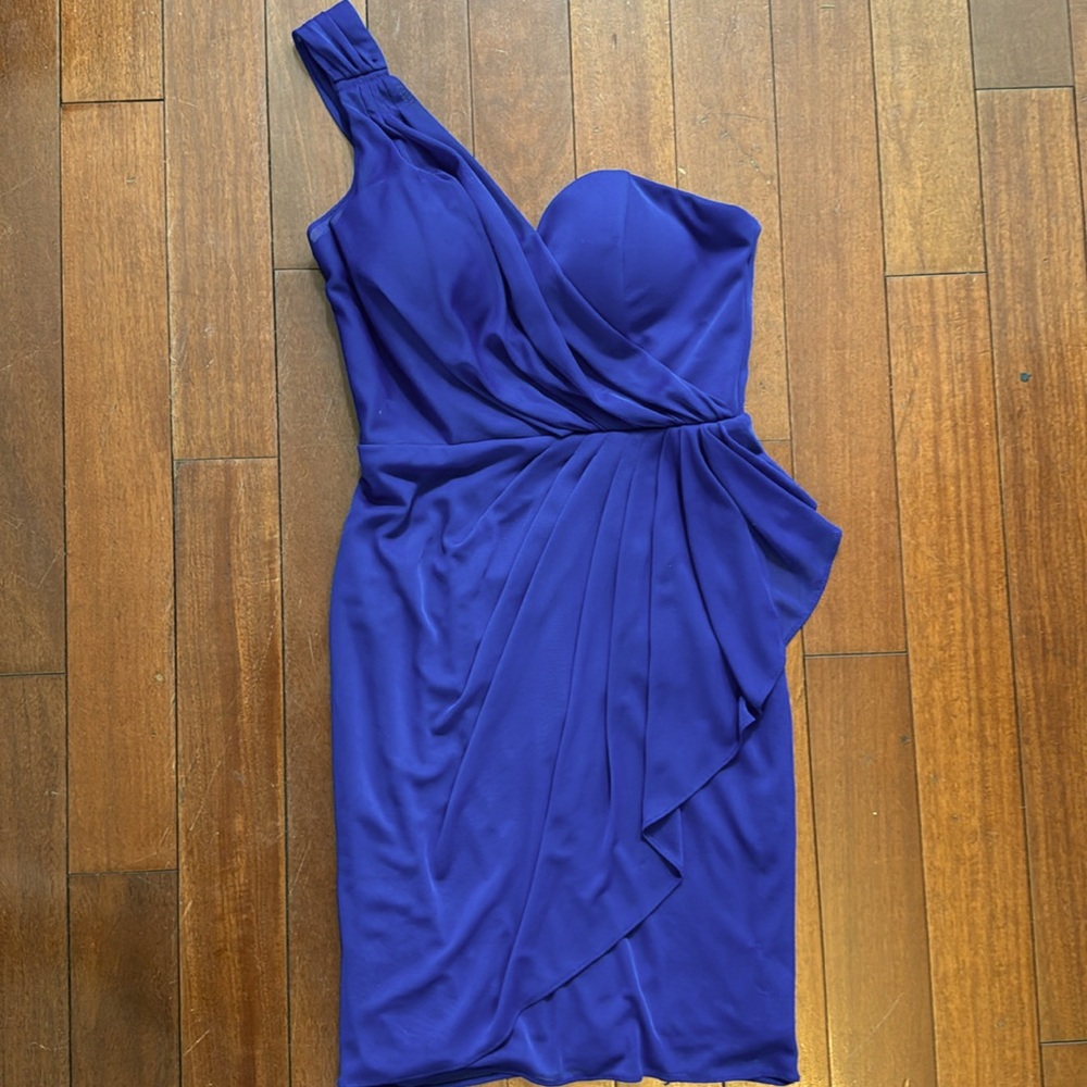 4/$25 Royal Blue Xscape Formal One-shoulder Mini Dress 4 Homecoming